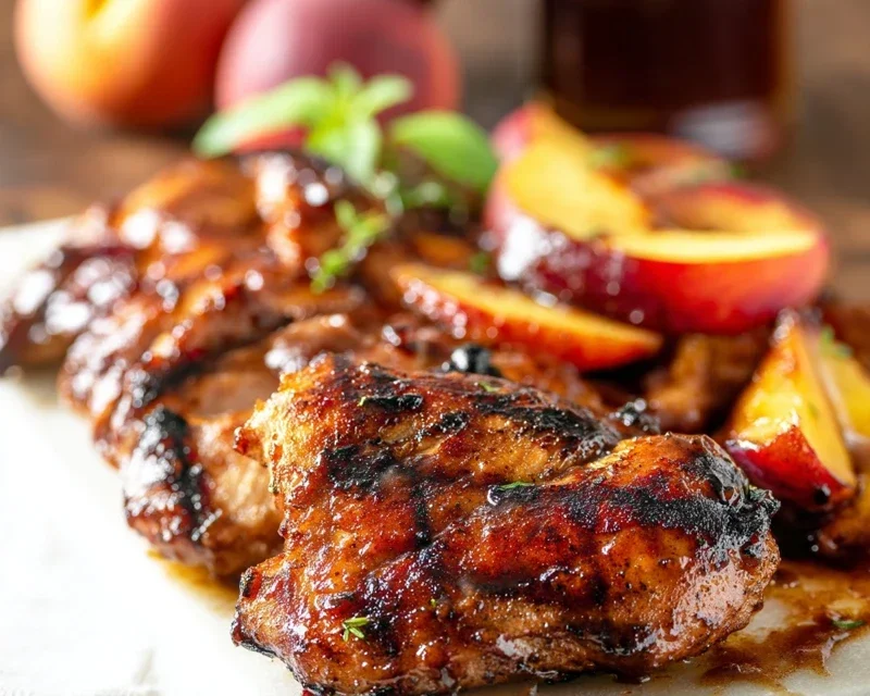 Grilled Bourbon Extract Extract Peach BBQ Chicken