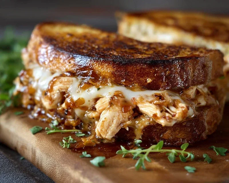 BBQ Chicken Grilled Cheese Sandwich