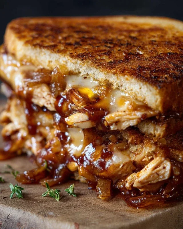 BBQ Chicken Grilled Cheese Sandwich