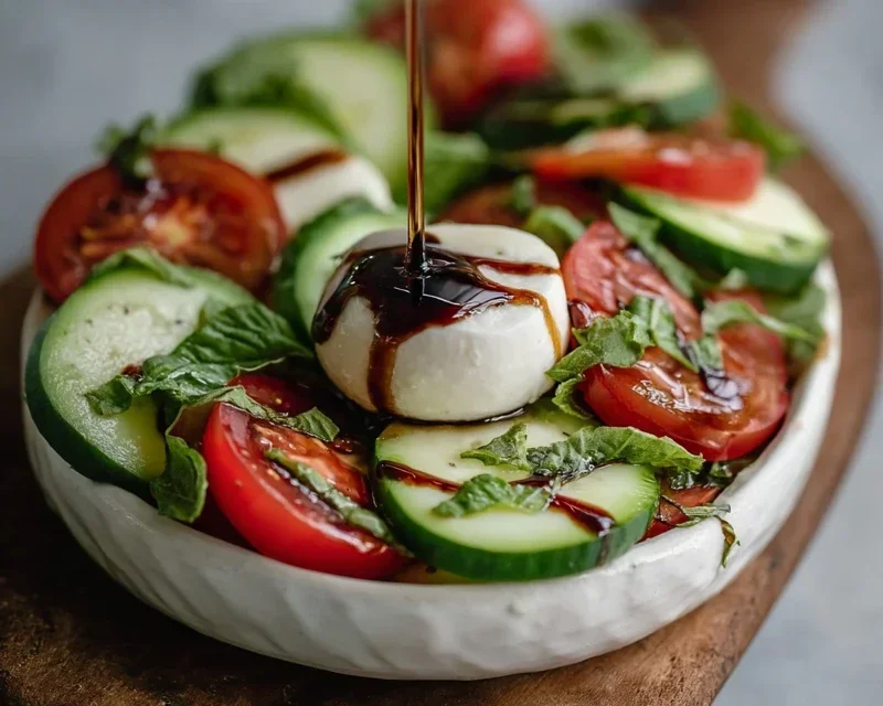 Fresh Cucumber Caprese Salad