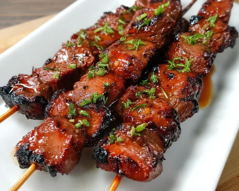 BBQ Beef Skewers with Filipino BBQ Marinade