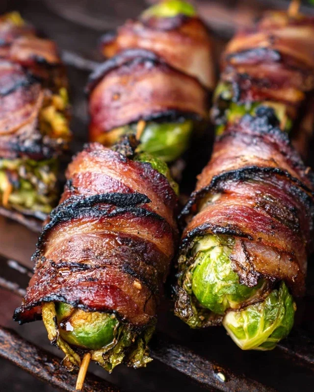 Grilled Beef Beef Bacon Wrapped Brussels Sprouts