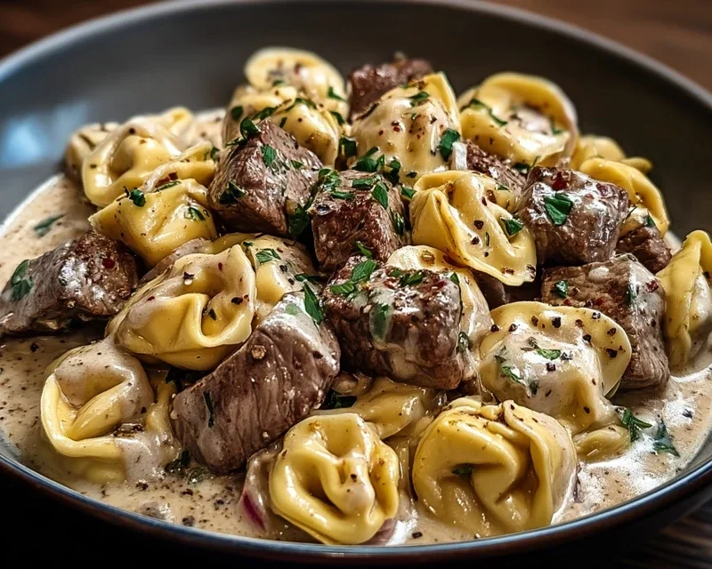 Cracked Garlic Steak Tortellini in Creamhouse Sauce Bliss