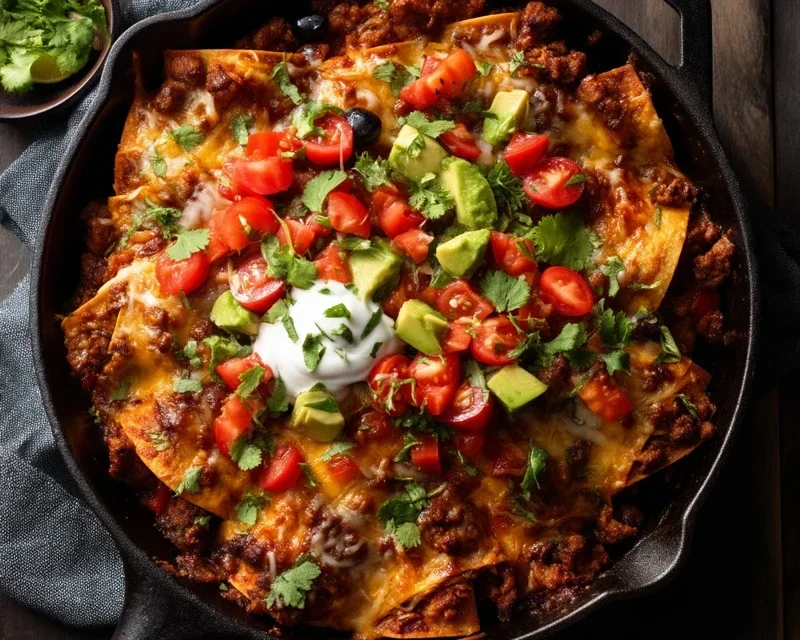 Beef Skillet Enchiladas