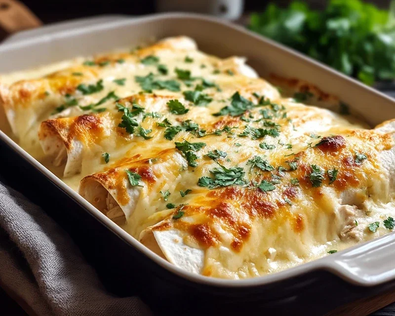 Creamy White Chicken Enchiladas