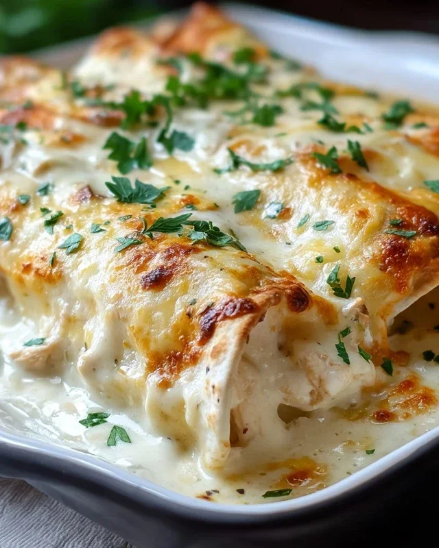Creamy White Chicken Enchiladas