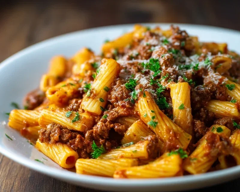 Beef Pasta in Tomato Sauce {Beef Ragu Pasta}