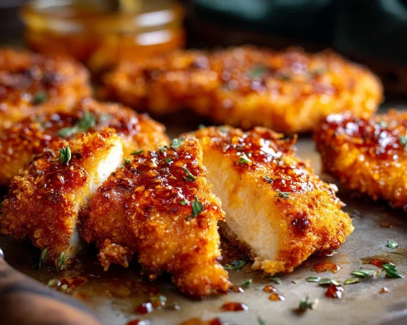 Baked Crunchy Hot Honey Chicken