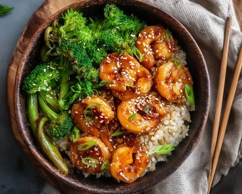 Honey Garlic Shrimp Bowls