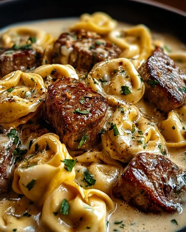 Cracked Garlic Steak Tortellini in Creamhouse Sauce Bliss
