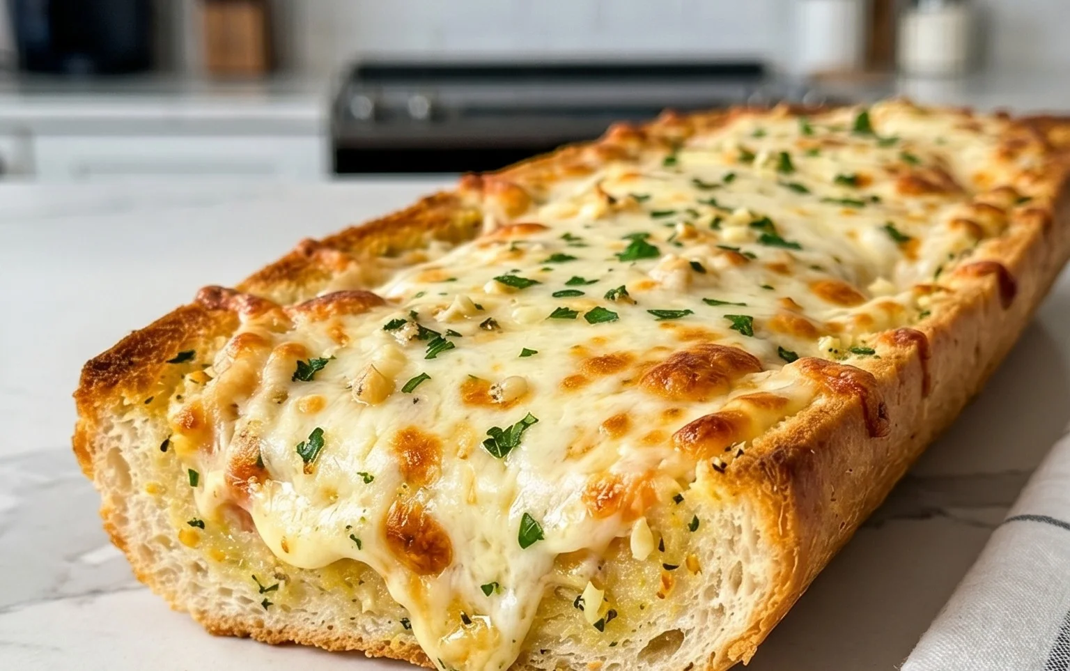 BEST CHEESY GARLIC BREAD RECIPE