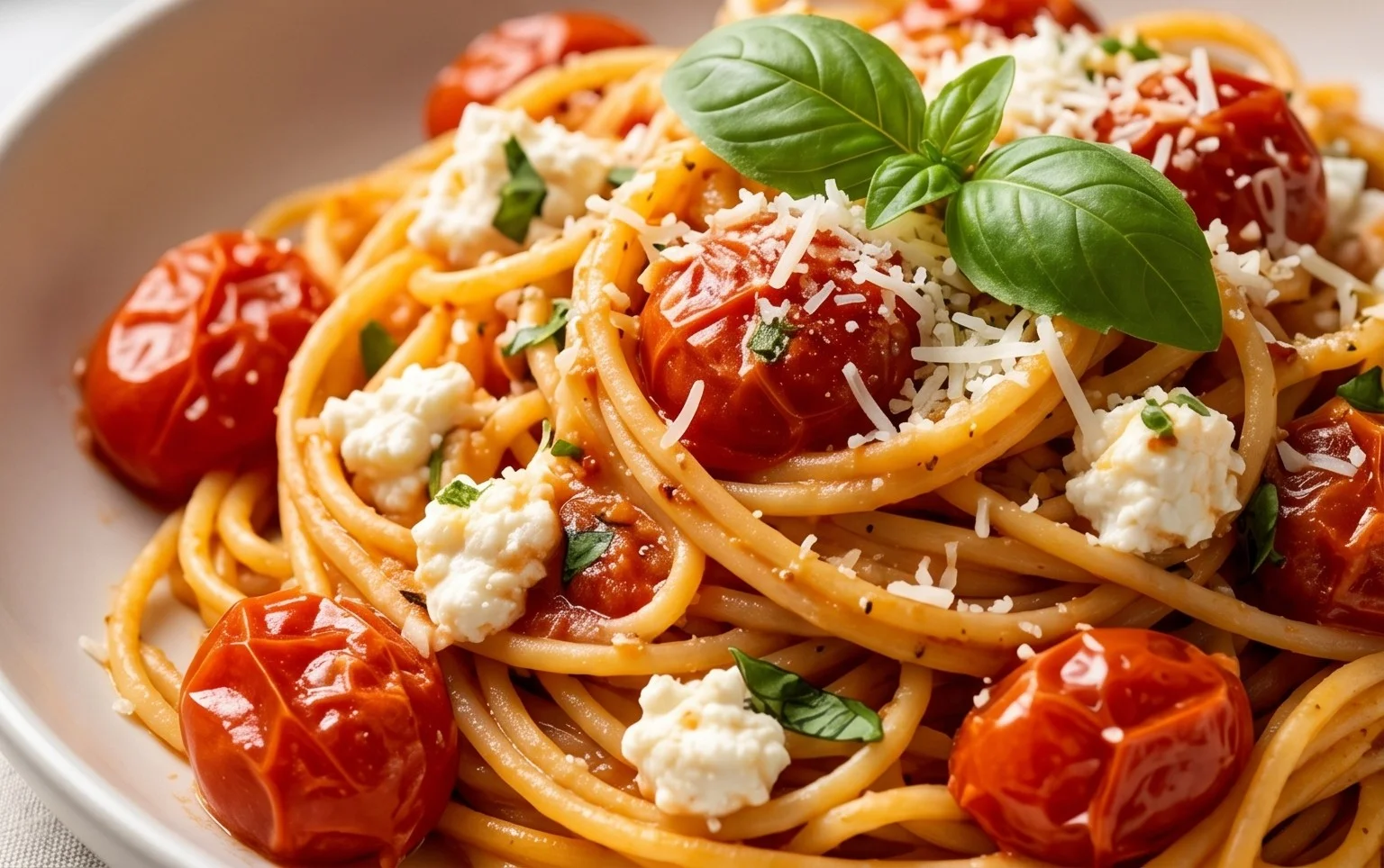 Roasted Tomato and Garlic Ricotta Pasta