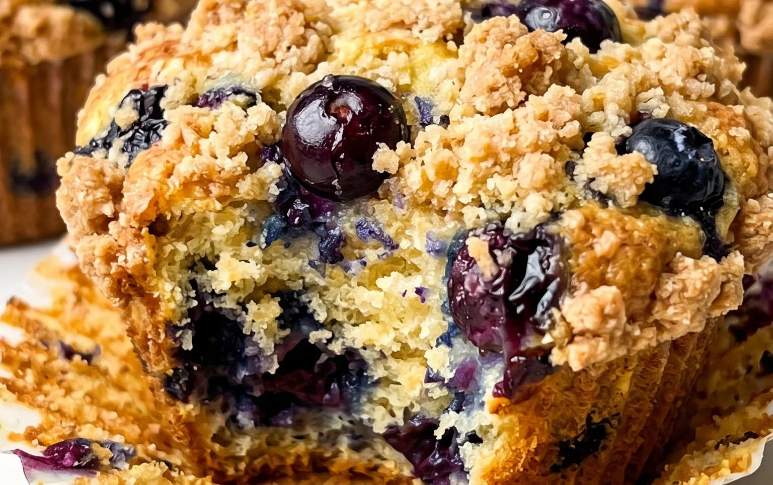 Lemon Blueberry Streusel Muffins