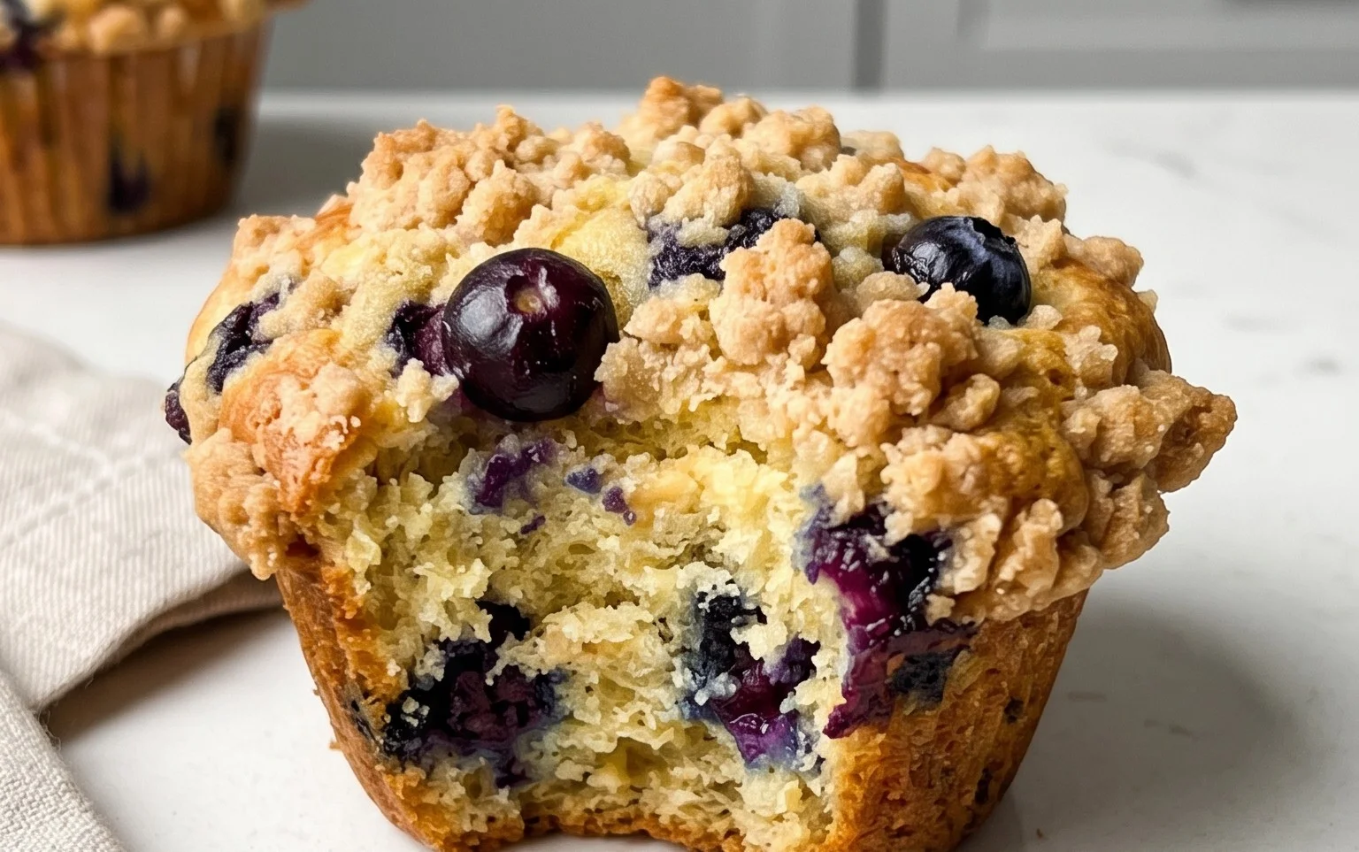 Lemon Blueberry Streusel Muffins