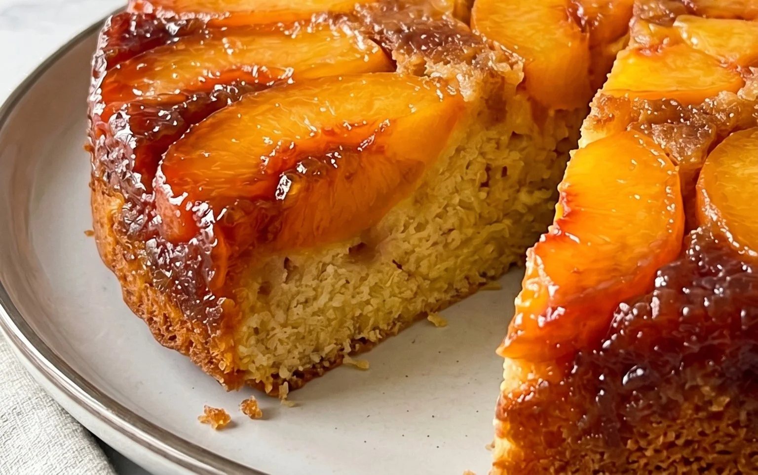 Peach Upside-Down Cake Recipe