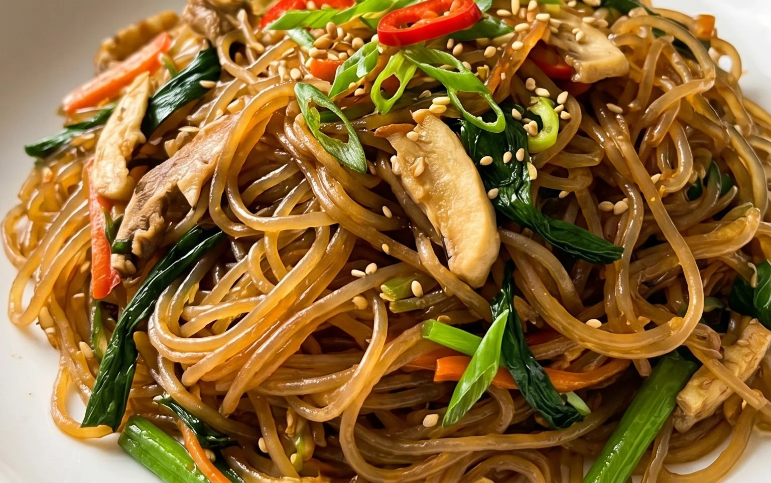 Japchae (Korean Glass Noodle Stir Fry)