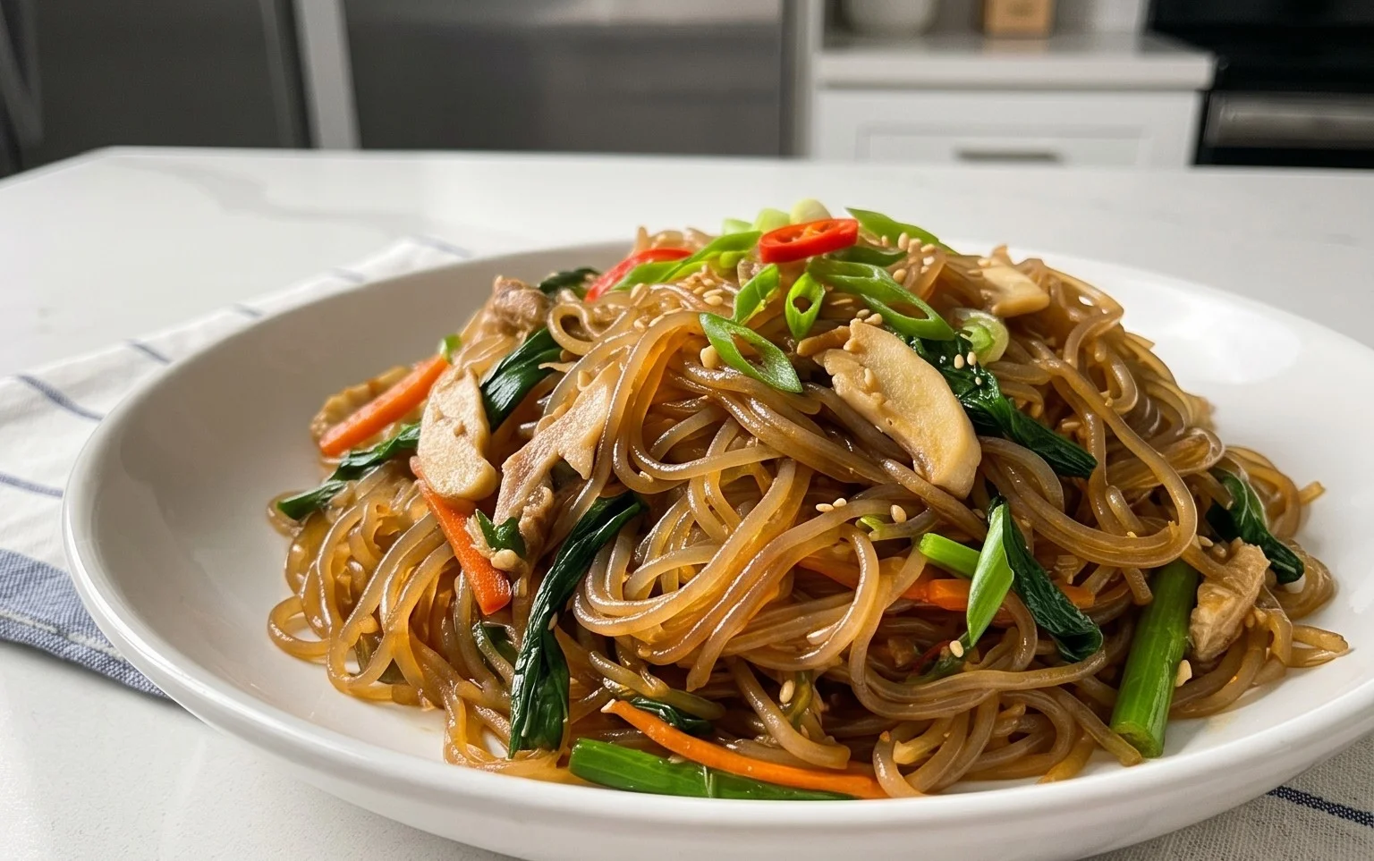 Japchae (Korean Glass Noodle Stir Fry)
