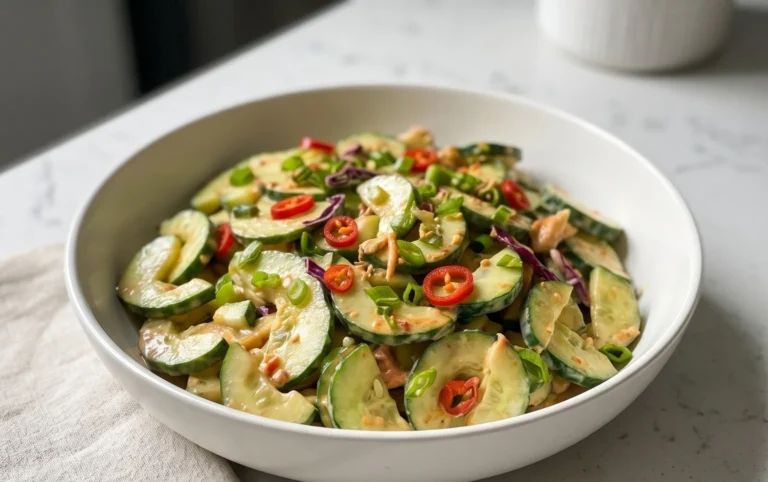 Creamy Asian Cucumber Salad Bowl