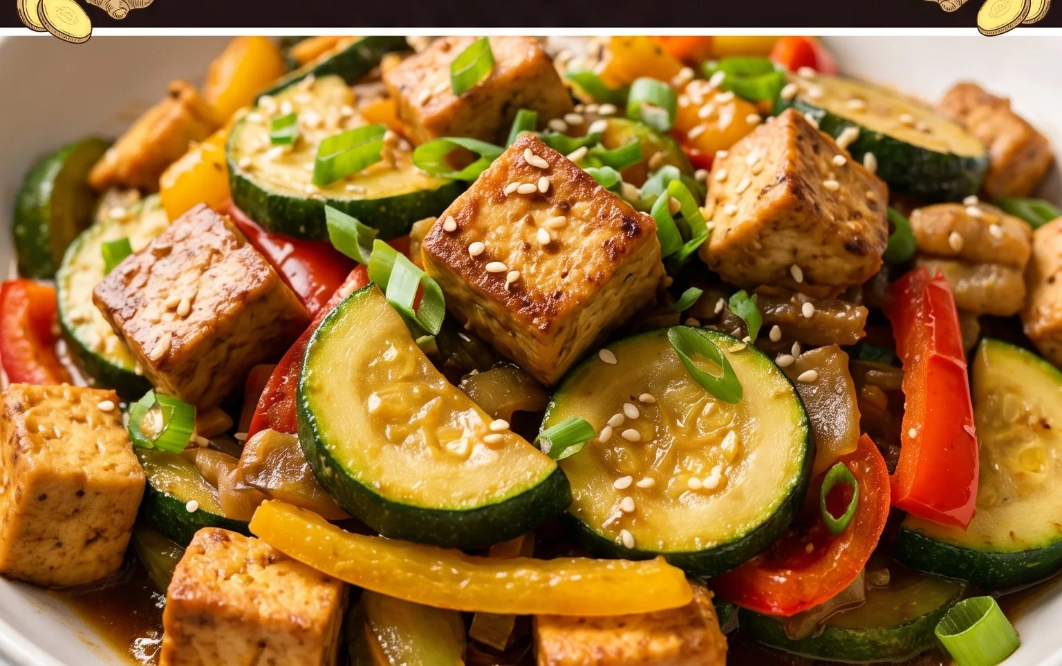 Zucchini Stir Fry With Tofu (Vegan)