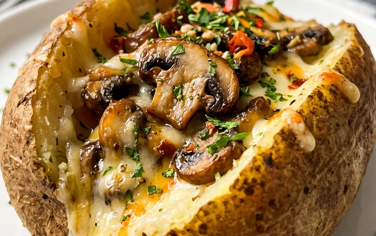 The Ultimate Stuffed Baked Potatoes with Mushrooms