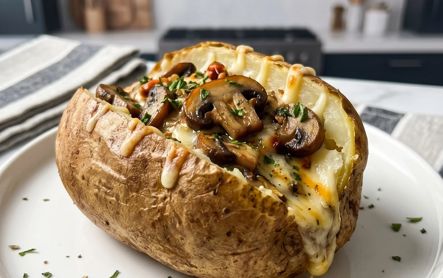 The Ultimate Stuffed Baked Potatoes with Mushrooms