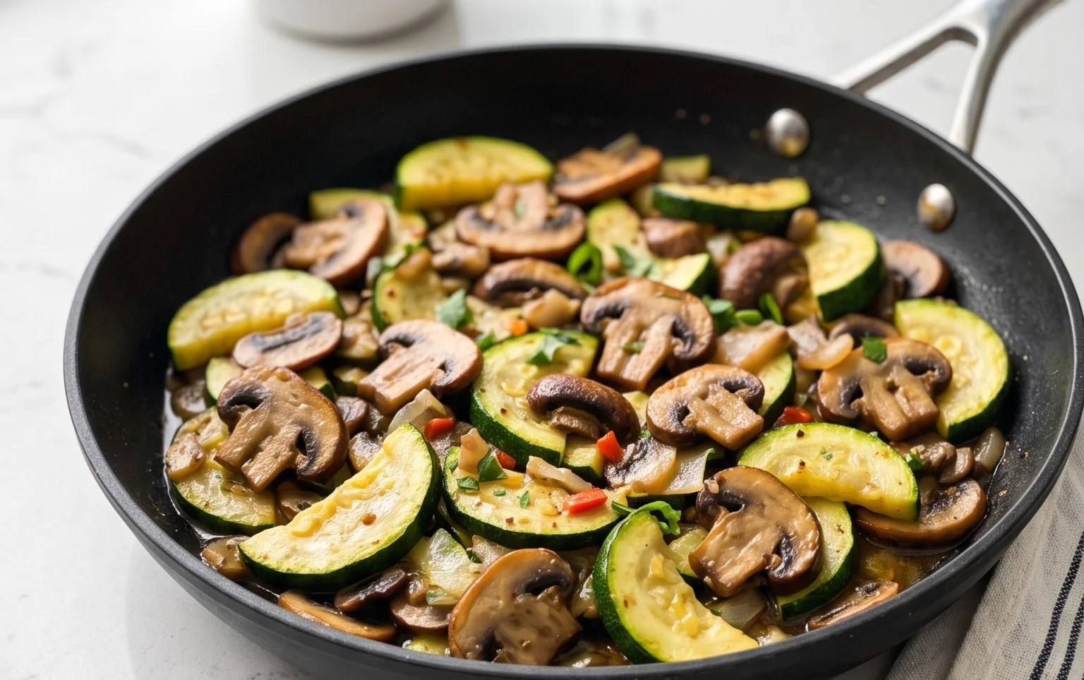 Skillet Zucchini and Mushrooms