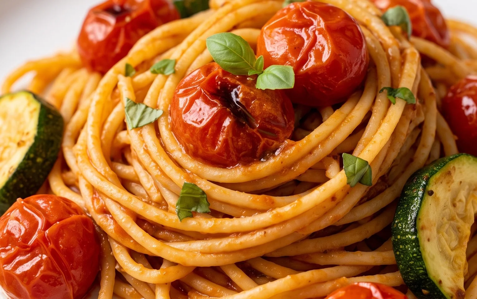 Healthy Tomato Zucchini Pasta