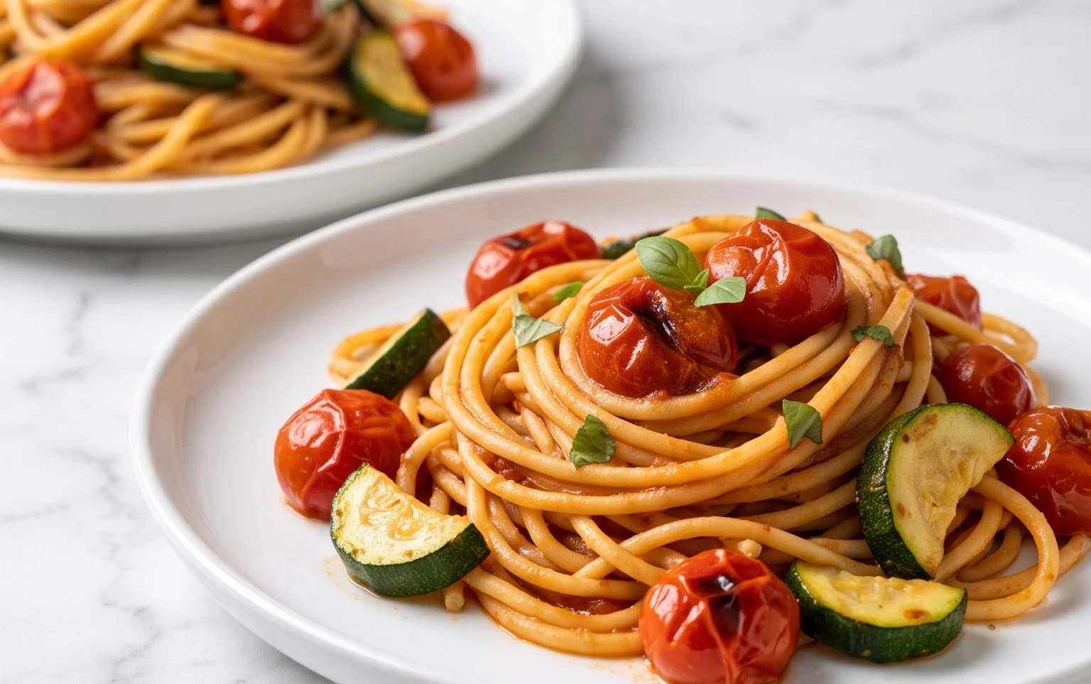 Healthy Tomato Zucchini Pasta
