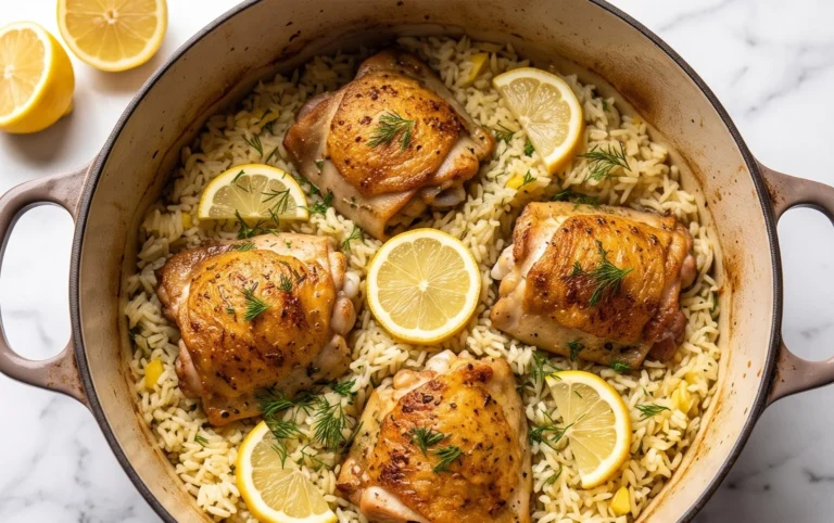 Greek Chicken and Lemon Rice (30 Minutes, One-Pot)