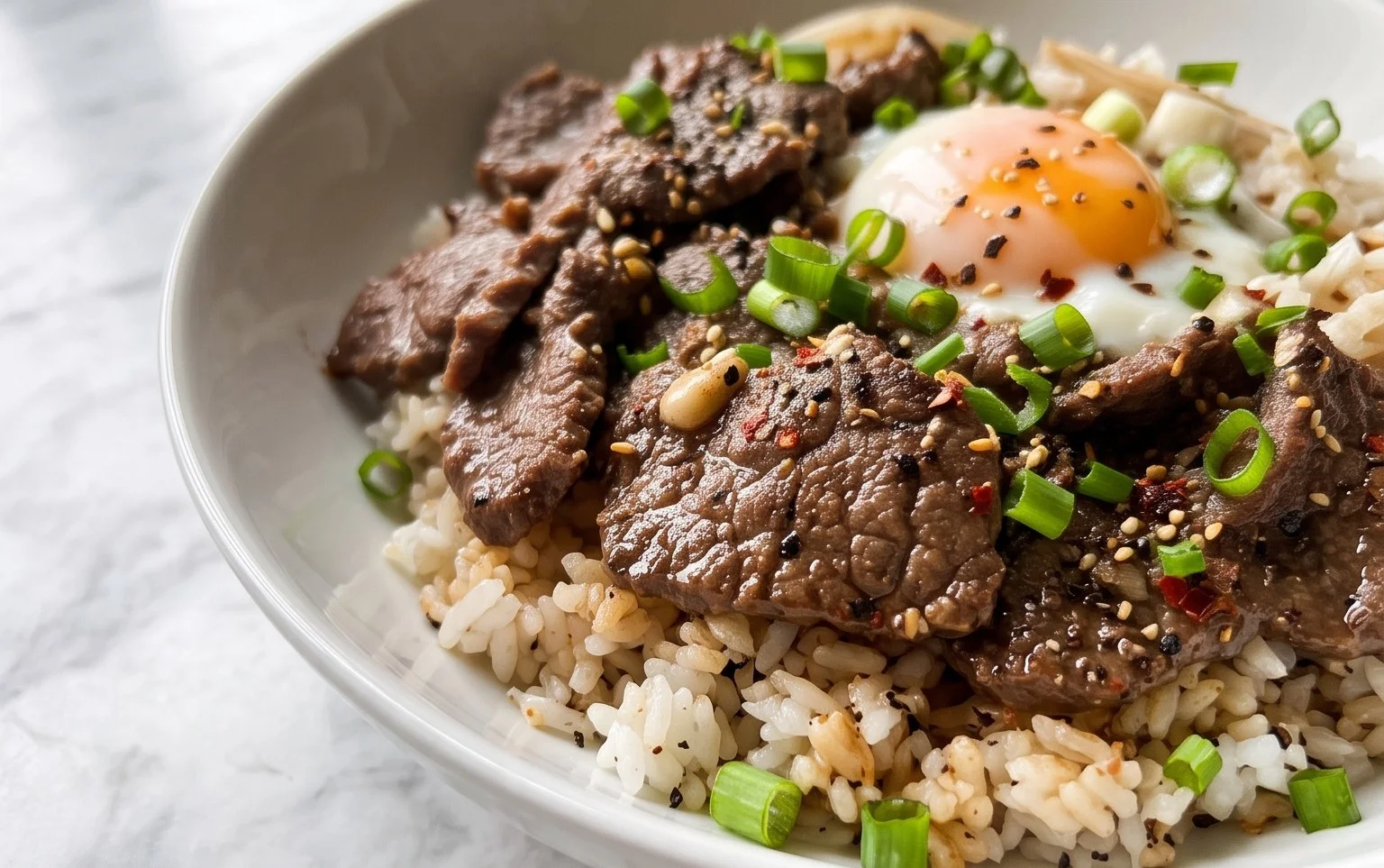Beef Pepper Rice Bowl is a delicious meal option.