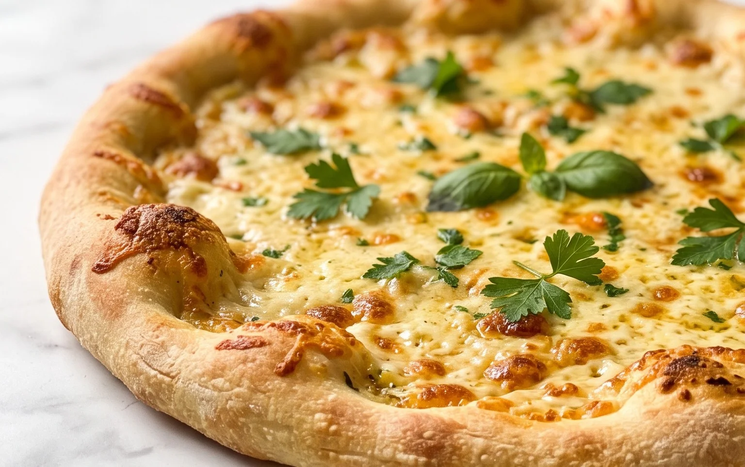 buttery garlic pizza
