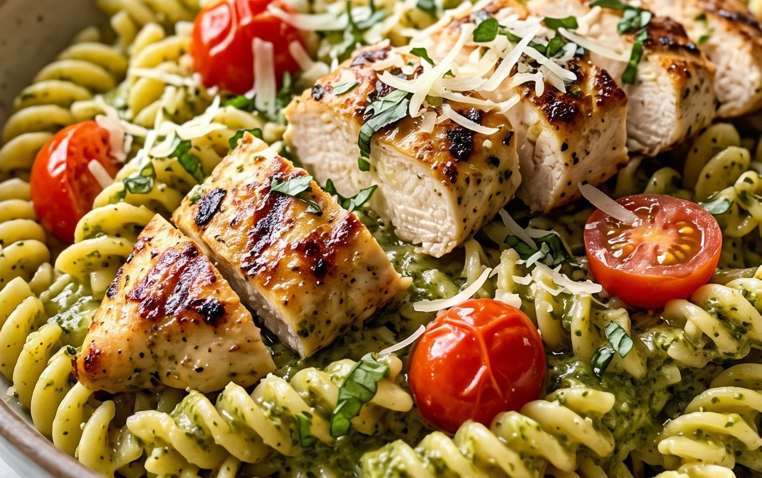 Creamy Chicken Pesto Pasta