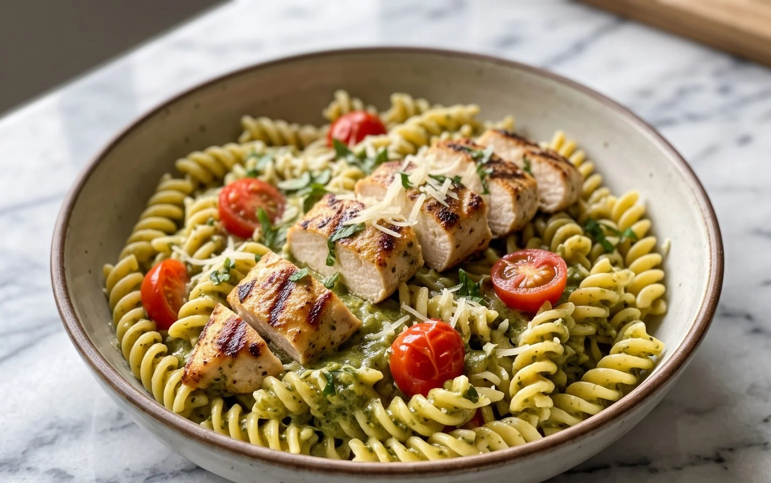 Creamy Chicken Pesto Pasta