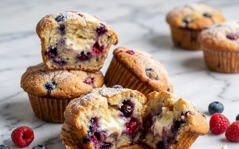 Berry Cream Cheese Muffins