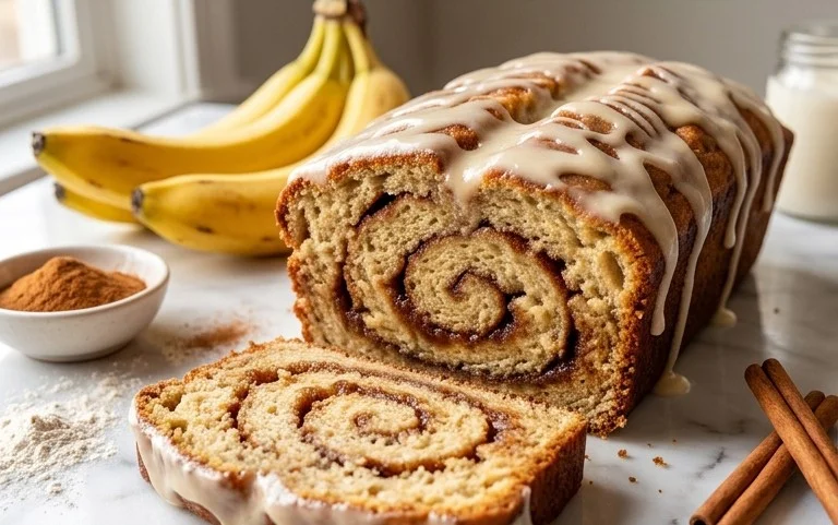 Cinnamon Roll Banana Bread