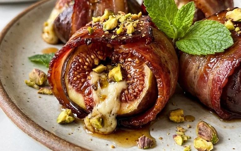 Beef Bacon Wrapped Stuffed Figs