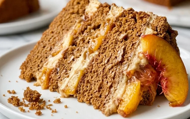 Brown Sugar Layer Cake with Peach Filling