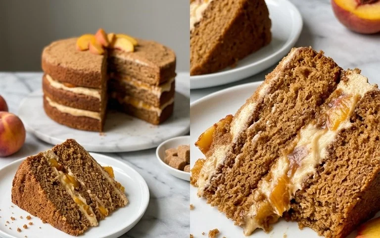 Brown Sugar Layer Cake with Peach Filling