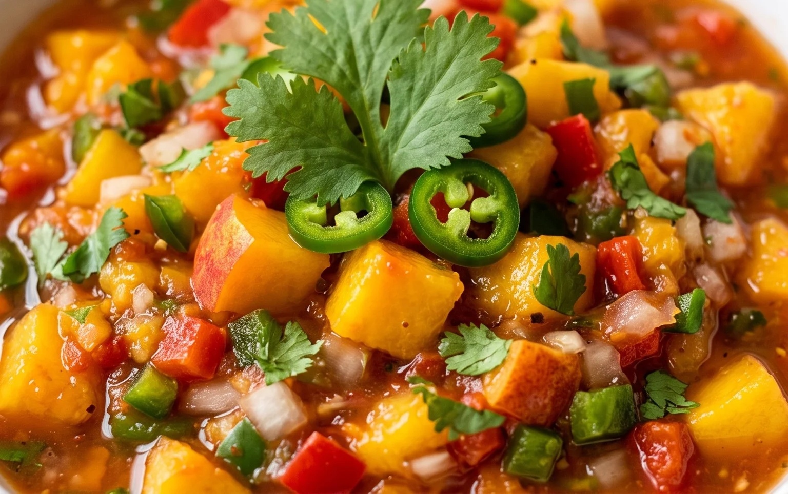 Sweet & Spicy Peach Salsa Canning Recipe