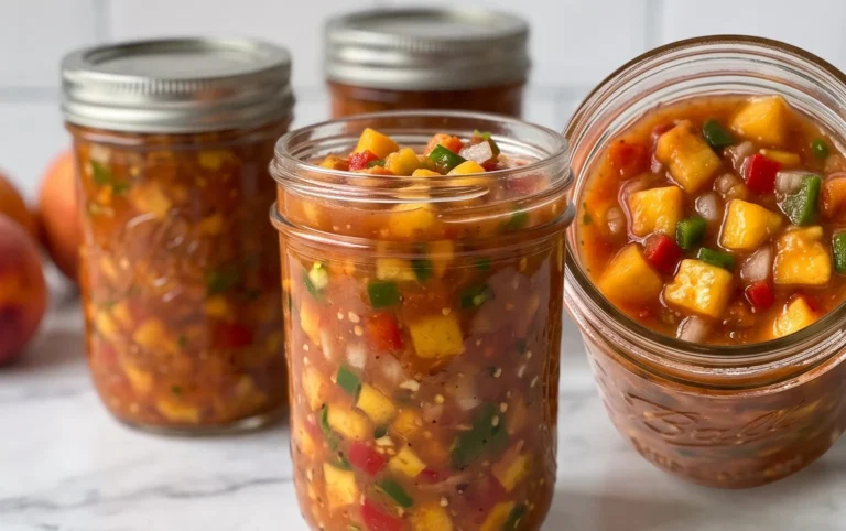 Sweet & Spicy Peach Salsa Canning Recipe