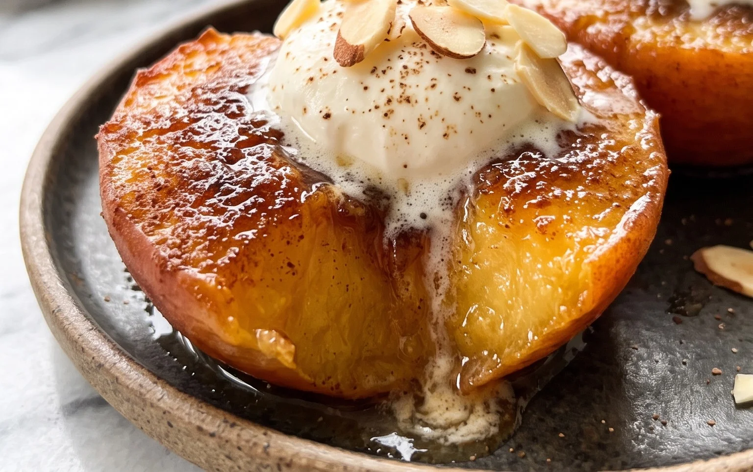 Cinnamon Sugar Baked Peaches