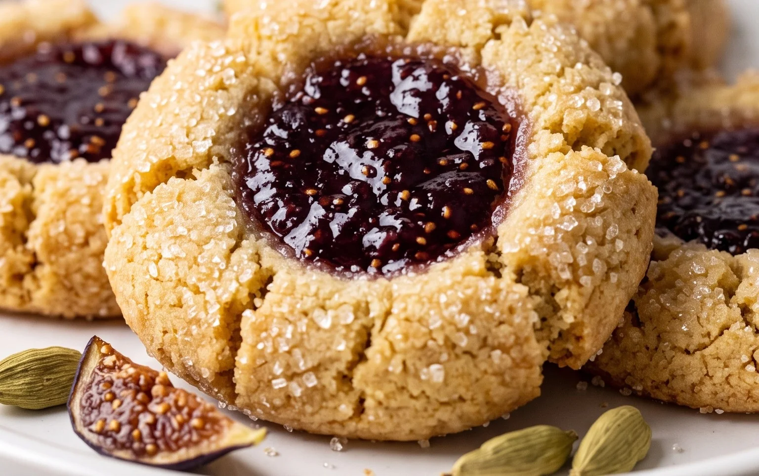 Cardamom Fig Thumbprint Cookies