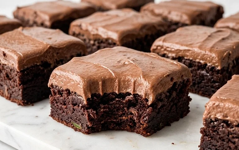 Zucchini Brownies with 1 minute Frosting!