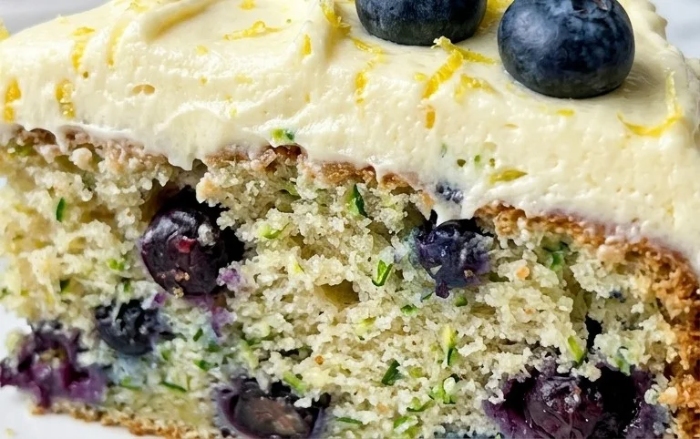 Blueberry Zucchini Cake with Lemon Buttercream
