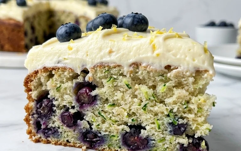 Blueberry Zucchini Cake with Lemon Buttercream
