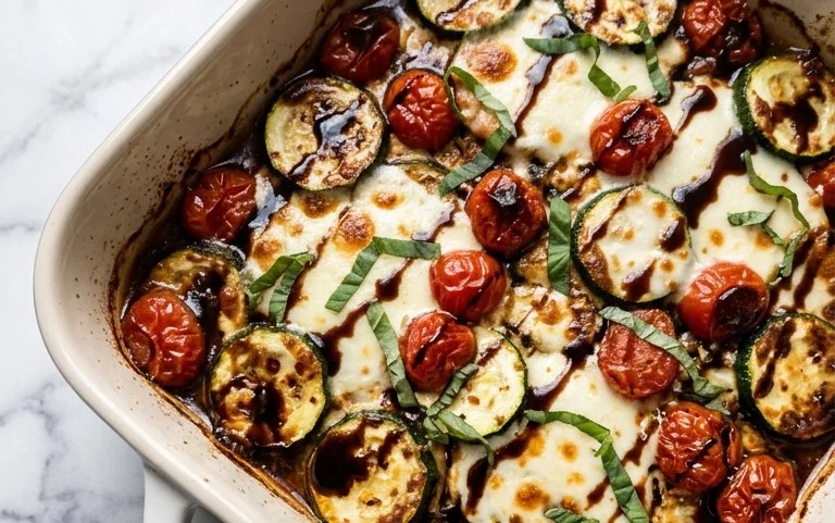 Balsamic Zucchini Tomato Bake