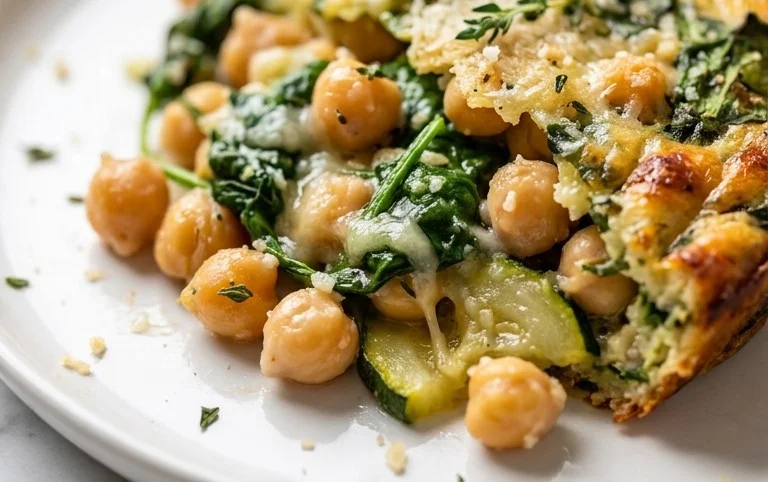 Spinach Zucchini Chickpea Bake