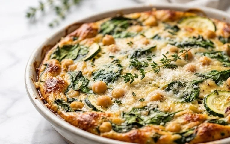 Spinach Zucchini Chickpea Bake
