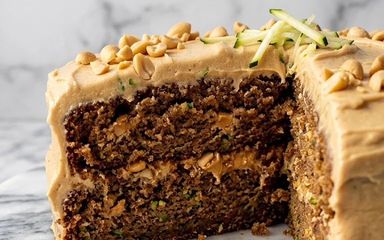 Moist Peanut Butter Zucchini Cake Recipe